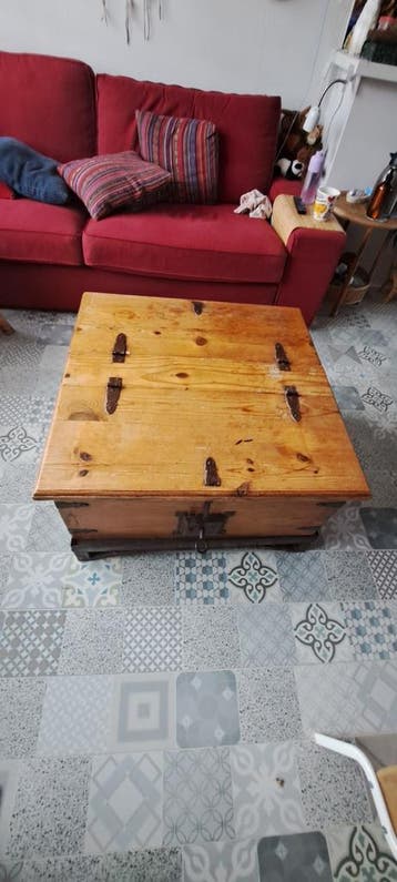 Mexicaans grenen salontafel/kist 75x75 cm