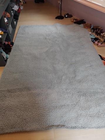 Groot licht zeeblauw/groen kleed, 2x3m, gratis af te halen