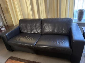 2x Montèl bankstel, donkerbruin leer