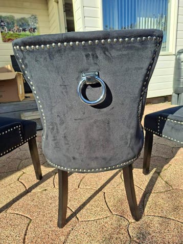 3 eetkamerstoelen zwart velvet