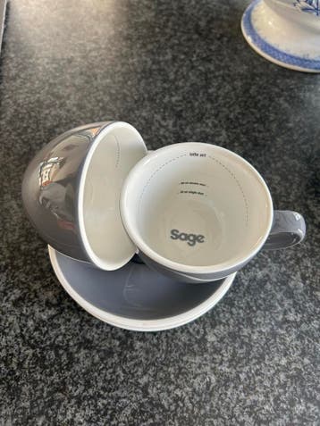 Sage Kop en Schotel - Grijs - Latte Art