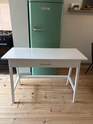 Wit bureau 109x48 cm met 1 lade