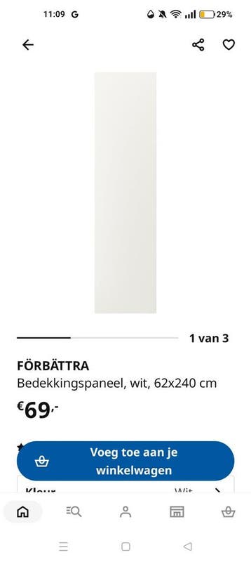 GRATIS Twee forbattra bedekkingspanelen 62x240 wit