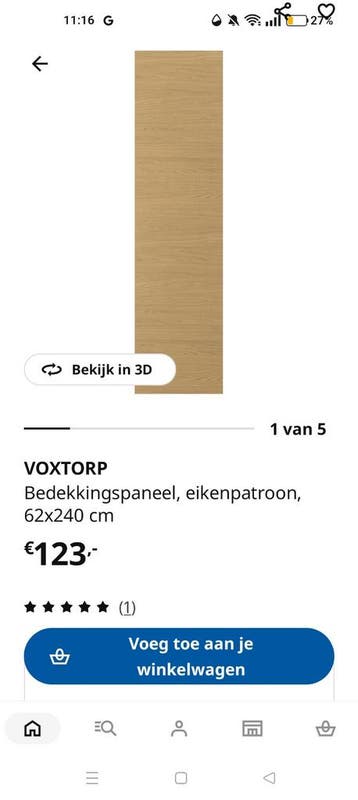 GRATIS voxtorp bedekkingspaneel eiken