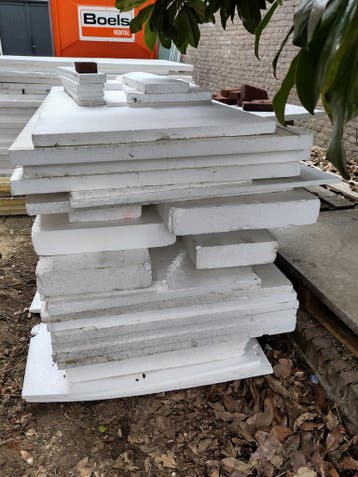 Restpartij piepschuim (2, 4 en 10cm) voor hobby