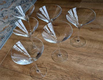 Set van 6 cocktailglazen martiniglazen