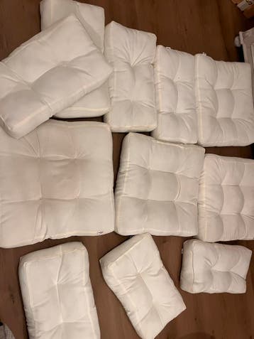 Gratis Witte Zitkussens Set voor Buitenbank/Palletmeubel