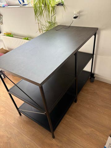 Zwart keuken eiland (123x63cm) - Ophalen dit weekend!