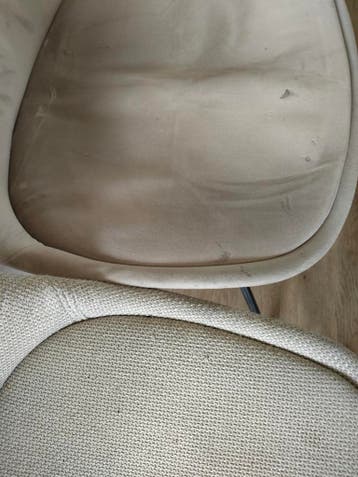 Gratis 14 stoffen stoelen met ijzeren onderstel