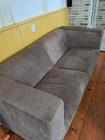 Comfortabele 2-zitsbank in taupe stof