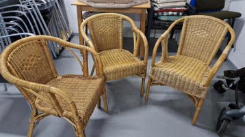 3 rotan fauteuils in prima staat - gratis af te halen