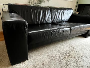 Zwart leren bank