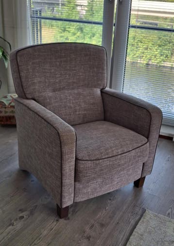 Fauteuil, grijs/bruin; GRATIS af te halen