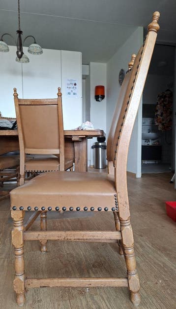 eikenhouten eetkamerstoelen, gratis