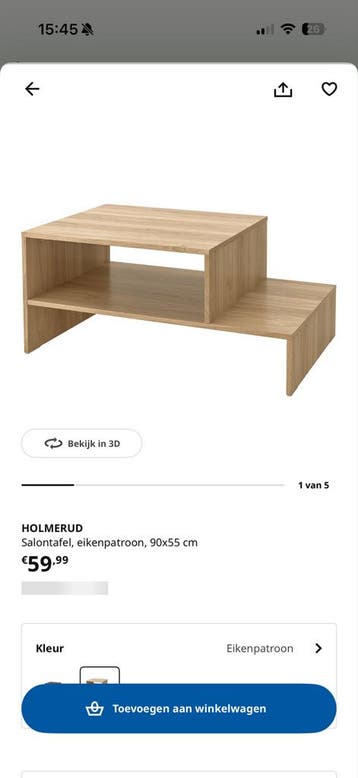 HOLMERUD SALONTAFEL GRATIS UITERLIJK MORGEN OPHALEN