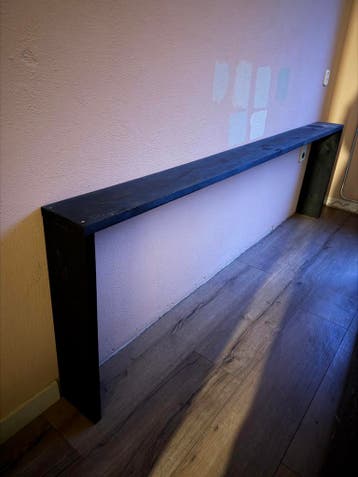 Steigerhouten Plank voor achter een bank.
