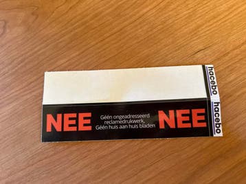 Nee-nee brievenbus sticker - Gratis ophalen