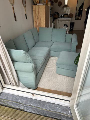 GRATIS!!! IKEA GRÖNLID Hoekbank + Hocker Ljungen Lichtgroen