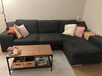 Hoekbank met uitschuifbare slaapbank