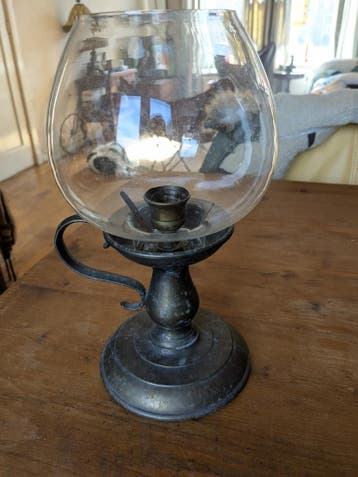 Antieke koperen kandelaar