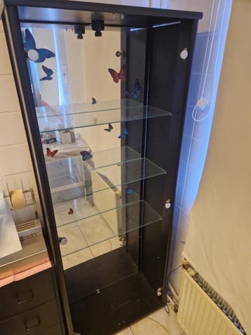 Zwarte vitrinekast