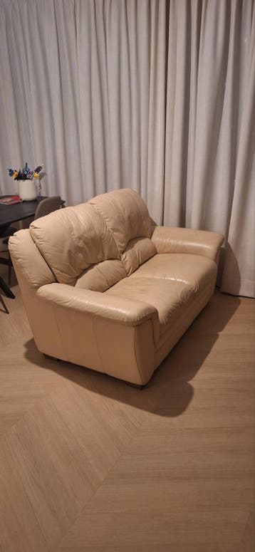 Comfortabele 2-zitsbank van kunstleer - Beige