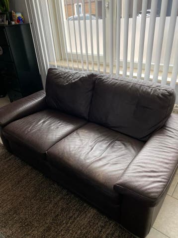 2 en 2,5 persoons bankstel bruin leer