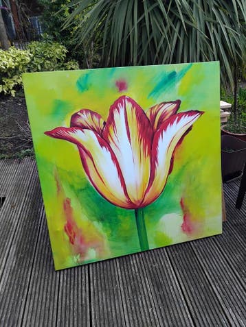 Vrolijk groot schilderij