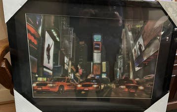 Schilderij New York met verlichting nieuw