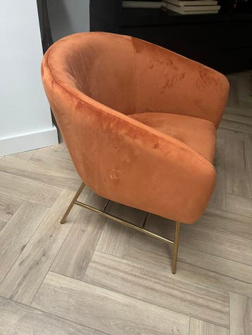 Koper/Oranje stoffen stoel