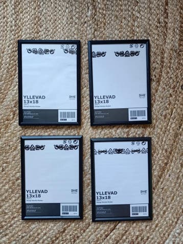 4x IKEA YLLEVAD Fotolijst 13x18 cm Zwart