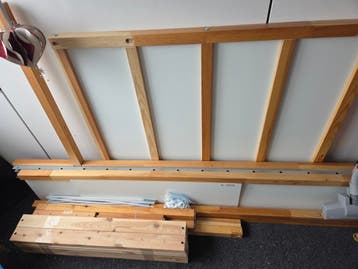 Kinderbed Kura met hemel, wit/grenen, 90x200 cm