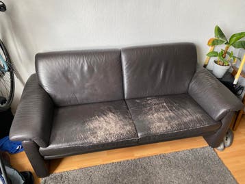 Gratis comfortabele leren bank - Gebruikt