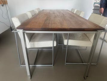 Harvink Eettafel Stille Vennoot met 6 De Nieuwe Kust stoelen