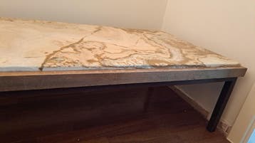 Salontafel met marmerlook blad 160x60