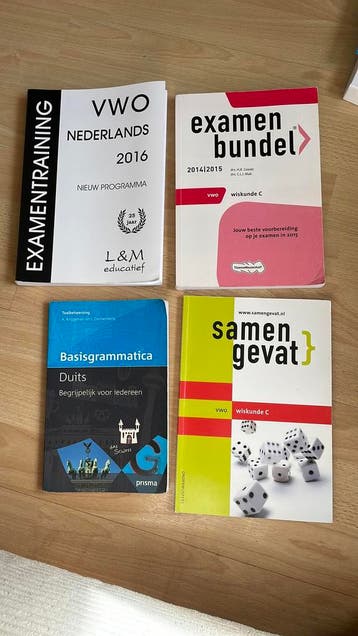 Examenbundels Nederlands/Wiskunde C VWO & grammatica Duits