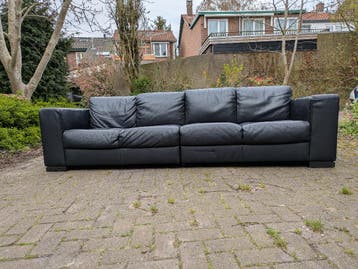 Zwartleren 4 zitsbank