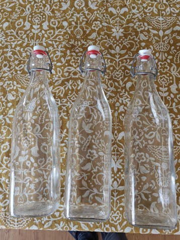 3 glazen flessen met beugelsluiting - gratis ophalen