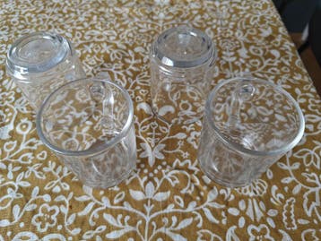 4 glazen kopjes - amper gebruikt, gratis ophalen