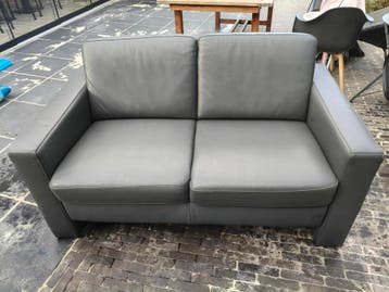 Twee tweezits banken grijs leer