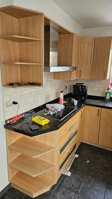 Gratis hoekkeuken incl. Afzuigkap, inductiekookplaat