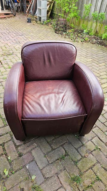 Mooie rood/bruine fauteuil leder