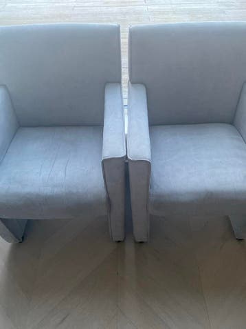 2 fauteuil beige-grijs gebruikt gratis