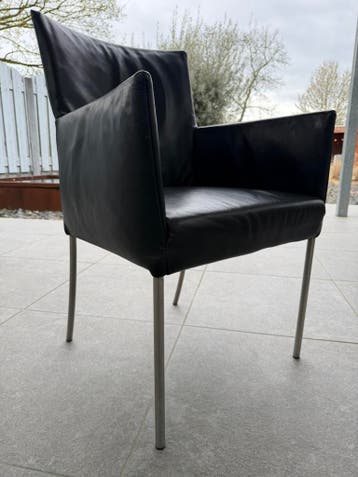 6 stuks lederen eetkamerstoelen