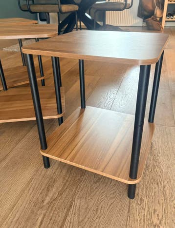 3 bijzettafels zwart / hout