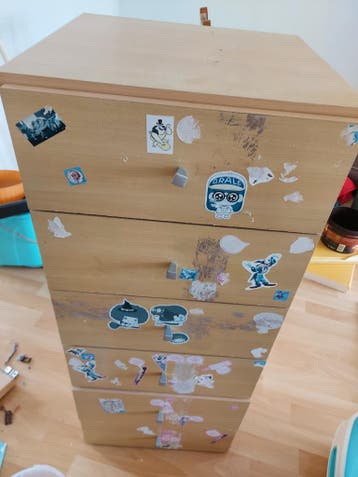 Houten ladekast met 6 laden - Gebruikt