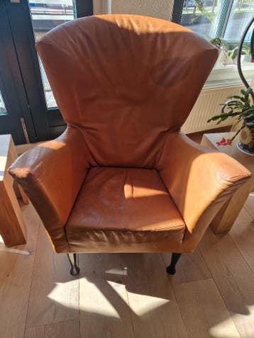Leren bank en stoel