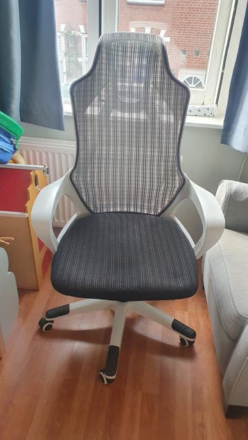 Bureaustoel wit met grijs