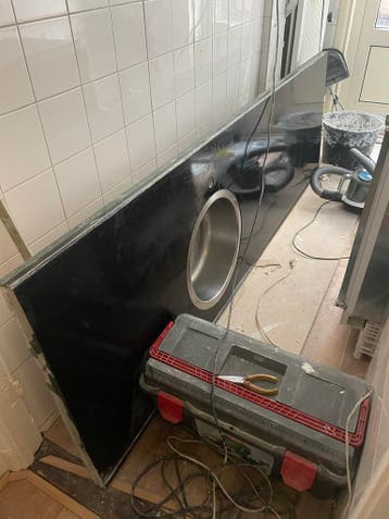 Natuurstenen keukenblad 220 cm met spoelbak - Rotterdam