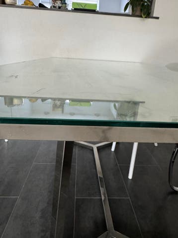 Glazen oplegblad eettafel 160x90 cm
